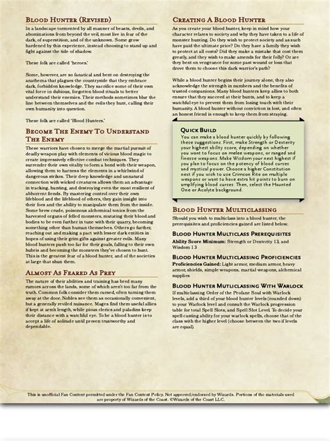 blood hunter spell list|Blood Hunter, Revised V.1 .